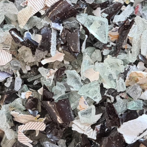 Shredded CD fragments.