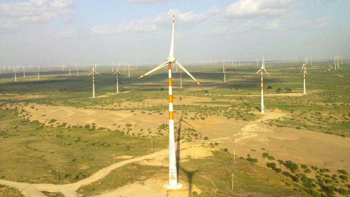 Wind turbines at the West India Wind Farm.