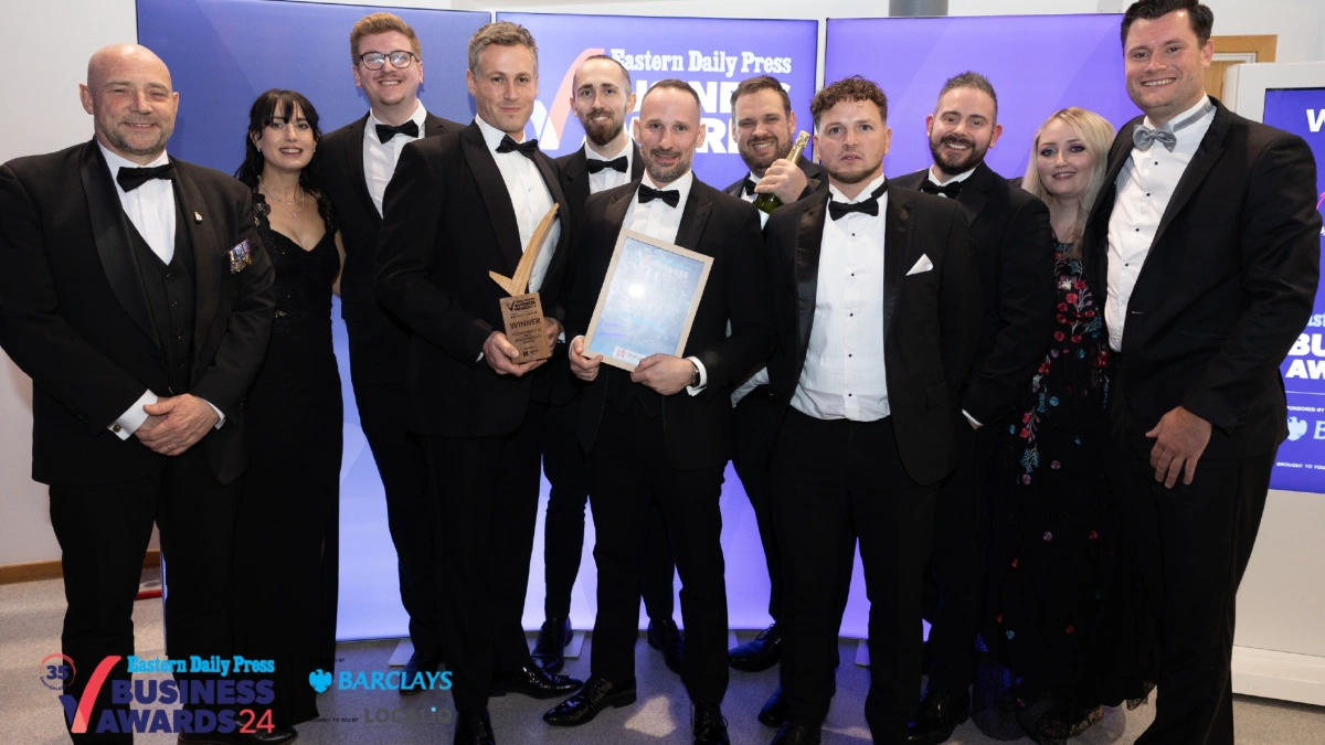Shred Station staff members accepting an award at the EDP Business Awards 2024.