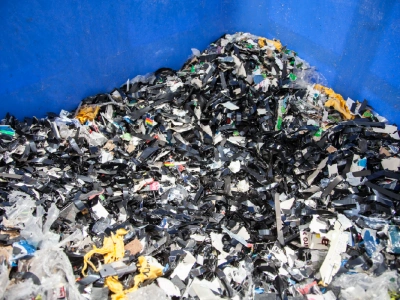 Shredded VHS tapes.