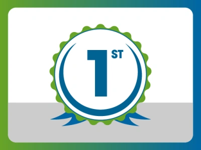 An illustration of a 1st place rosette.