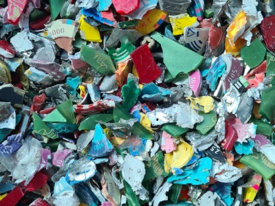 Shredded poker chips.