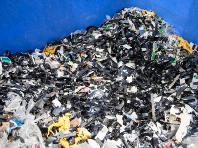 Shredded VHS tapes.