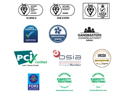 A selection of accreditation logos.
