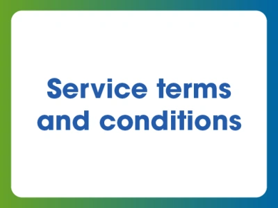 Service terms and conditions.