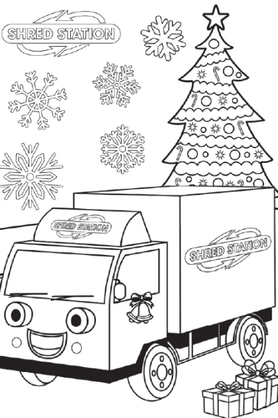 Simon Shred - Christmas colouring sheet preview.