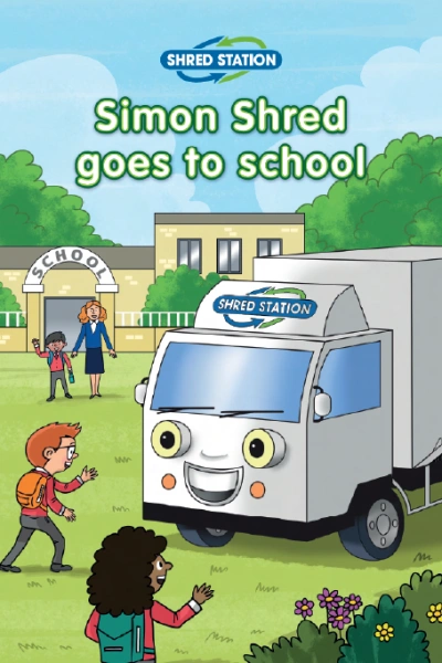 Simon Shred Goes to School - activity book cover preview.