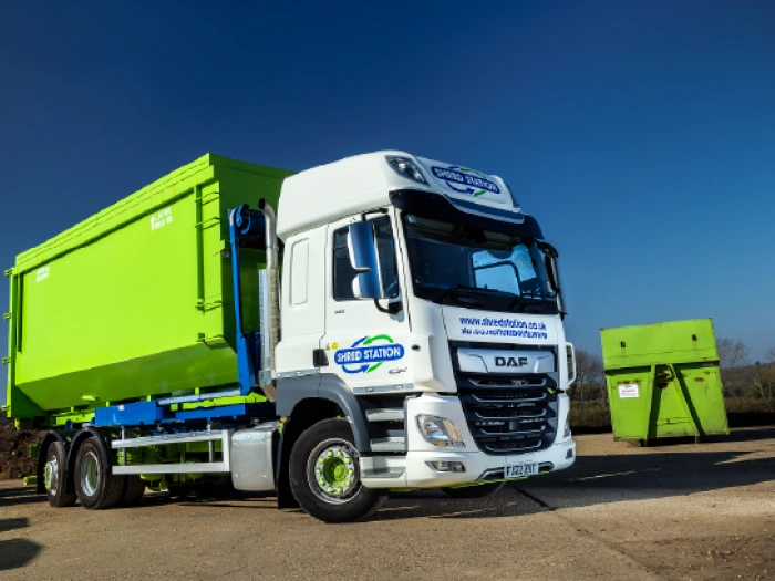 Shred Station skip truck.