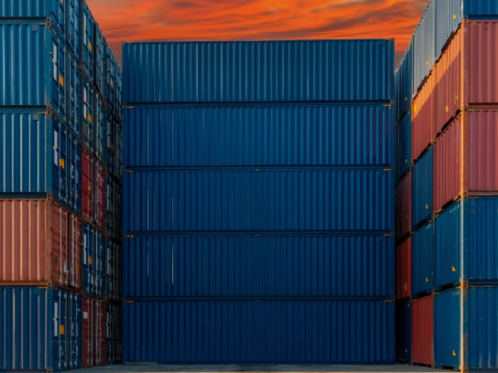 A yard full of shipping containers.