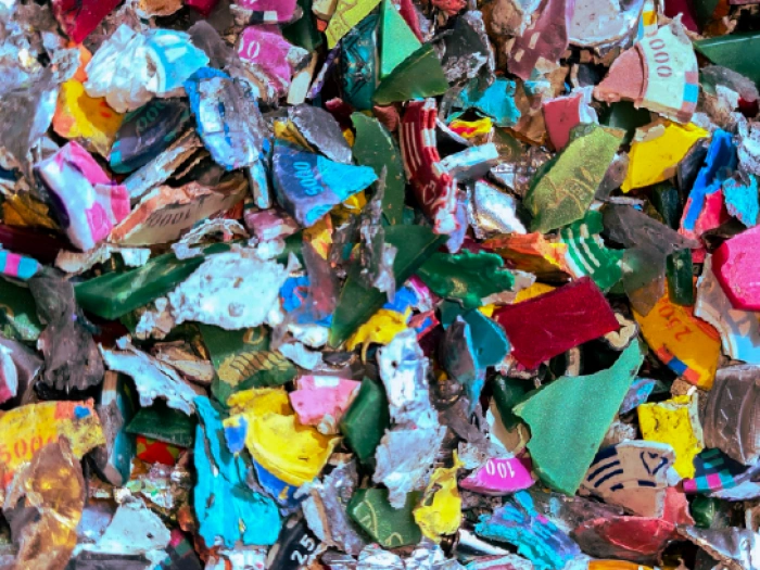 Shredded casino chips.
