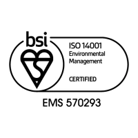 ISO 14001 accreditation logo.