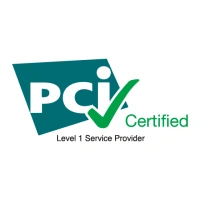 PCI DSS Level 1 Service Provider certification logo.