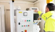 Inside Shred Station’s on-site granulation vehicle.