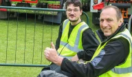 Shred Station staff celebrating the company's 15-year anniversary.