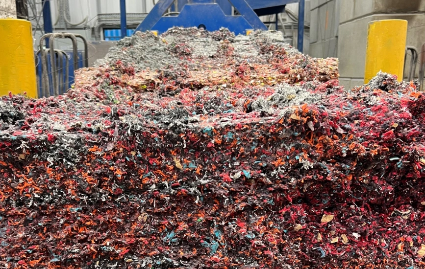 Shredded textiles.