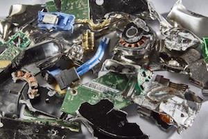 Destroyed particles of electronic media storage
