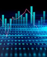 graph on technology abstract background as example of statistical data