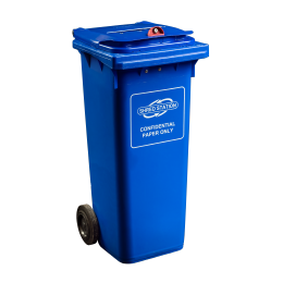 140L Shredding Bin in Blue to keep confidential paperwork secure