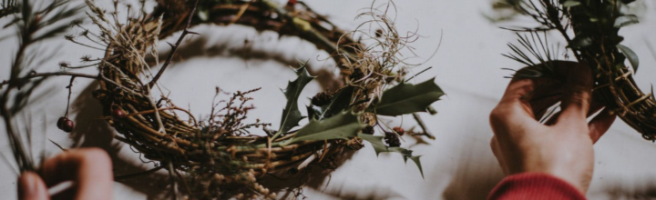 Image of handmade Christmas wreath