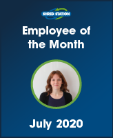 Image of Rachel Lofthouse, Administrator at Shred Station and July 2020's Employee of the Month.