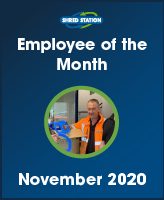 Image of Andy Macgregor, Shred Station's Head of Maintenance and Noember 2020 Employee of the Month.