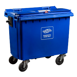 660L Shredding Bin in Blue to keep confidential waste secure