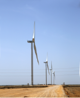 Picture of the Sindh Wind Farm, part of the West India Wind Project.
