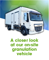 Shred Station's high-security on-site granulation vehicle