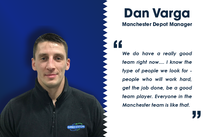 Image of Dan Varga, Manchester shredding depot manager at Shred Station.