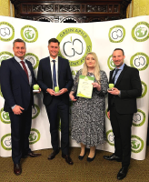 Shred Station team receiving Green Apple Environment Award