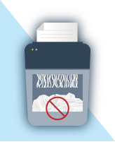 Graphic illustration of office paper shredder