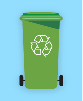 Illustration of recycling bin