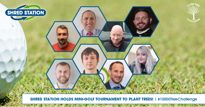 Image of Shred Station staff who took part in golfing tournament to plant trees