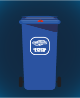 Graphic image of lockable shredding bin