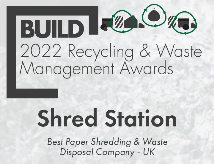 Build Magazine Logo - 2022 Recycling & Waste Management Awards. Shred Station named as winner of Best Paper Shredding & Waste Disposal Company UK award.