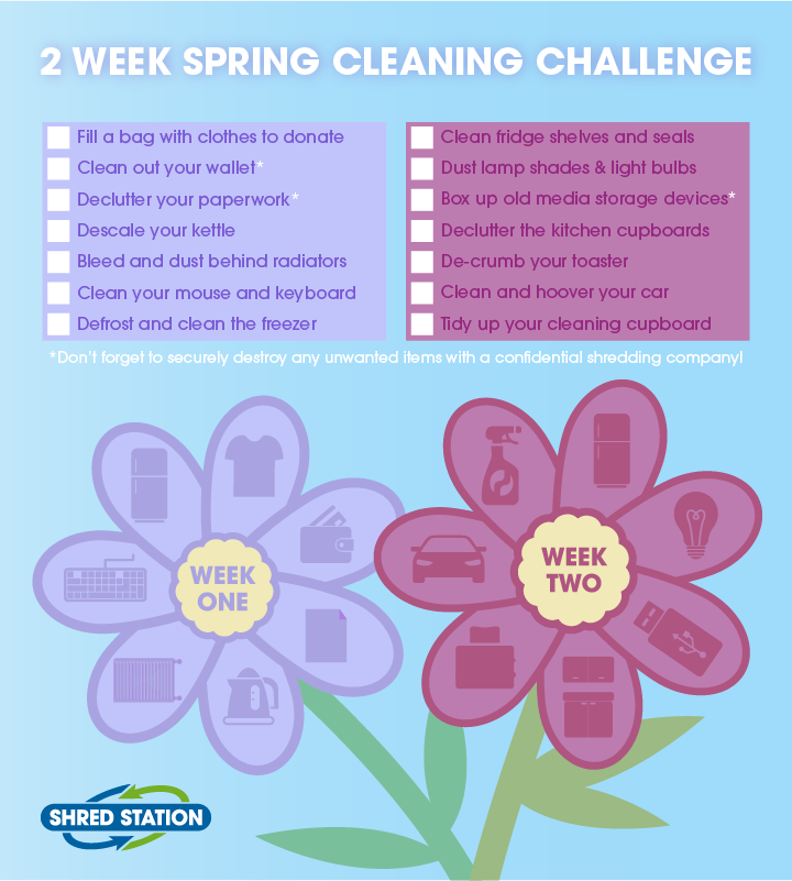 Printable spring cleaning challenge checklist