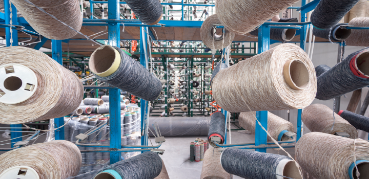 Image of yarns being spun