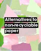 Torn paper with the text "Alternatives to non-recyclable paper"