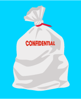Illustration of confidential waste bag