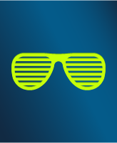 Image of shutter glasses on blue background