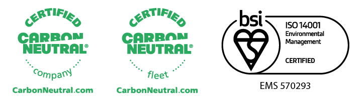 Image of Shred Station's Carbon Neutral and ISO 14001 accreditation logos