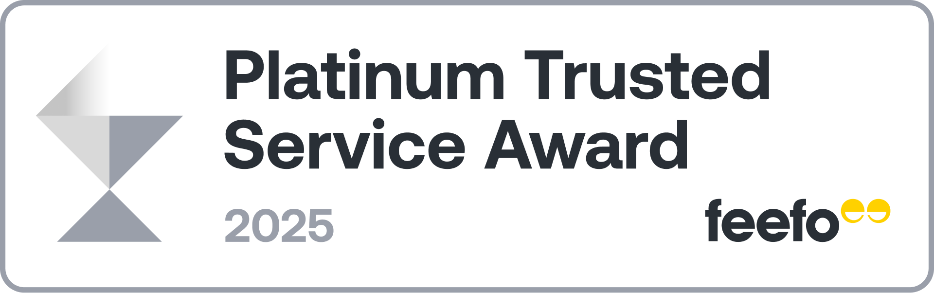Feefo Platinum Service Award Grey Banner