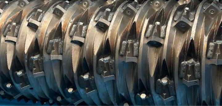 Image showing large industrial shredder blades