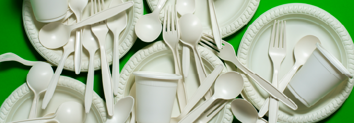 Image of plastic cutlery and plates