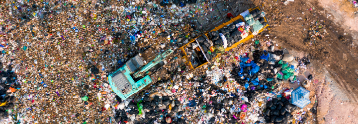 Image from birds-eye view of landfill site